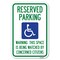 Signmission Reserved Parking-With Handicap Symbol Heavy-Gauge Aluminum Sign, 12" x 18", A-1218-22994 A-1218-22994 - alternate 1